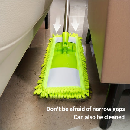 Wet and Dry Chenille Cleaning Flat Mop | Household Mop for Wooden Boards, Tile Floors, and Windows