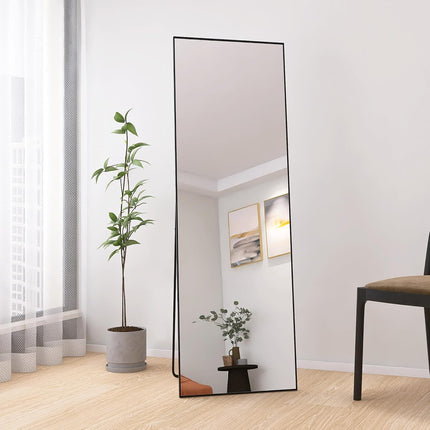 Length Mirror, Large Self-Supporting Mirror, Floor Mirror, Complete Wall Mirror with Aluminum Frame,