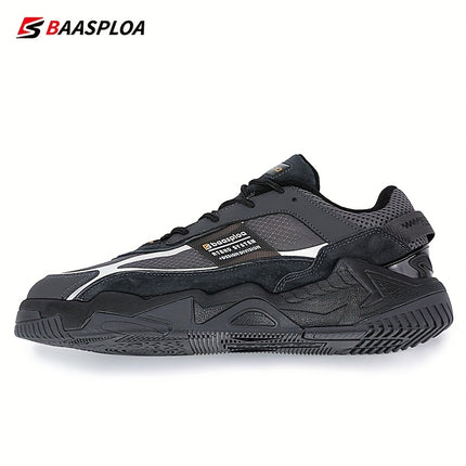 Men'S All-Season Casual Sneakers - Thick Upper, Reflective Strip Design,