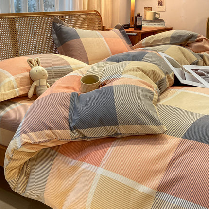 3pcs Geometric Pattern Quilted Bedding Set, Warm and Comfortable, All-Season Use