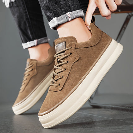 Men'S Fashion Solid Color Low-Top Sneakers, Comfortable
