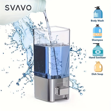 Wall-Mounted Soap Dispenser, 500 Ml Bathroom Shower Pump Dispenser, Manual Press Lotion Shower Soap