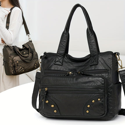 Women'S Vintage Handbag with Detachable Strap