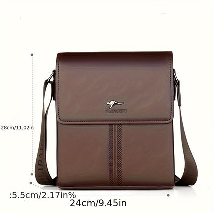 1pc Genuine Men's Shoulder Bag, Large Capacity Casual Crossbody Bag for Travel, Adjustable Strap,