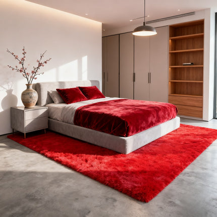 Flame Retardant Shaggy Area Mat, 243.84x304.8 cm Large Plush Living Room Mat,