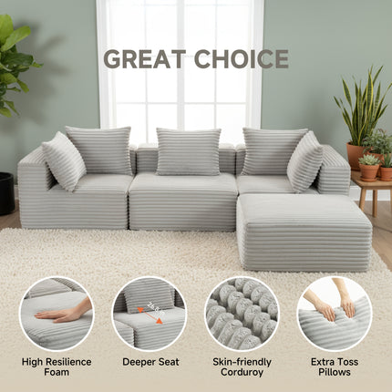 Sofa with A Freely Configurable Design And A Stylish, Versatile Colorway. Stable Floor-standing Structure
