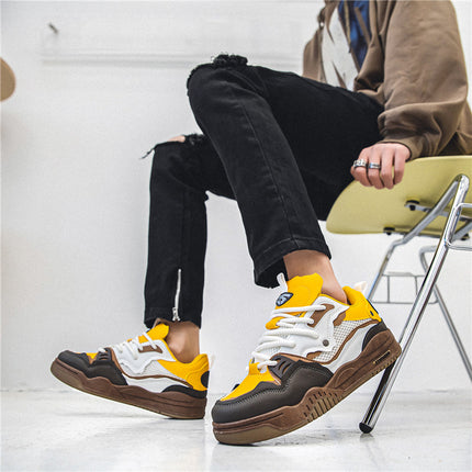 Men'S Fashionable and Versatile Casual Flat Sports Shoes Microfiber Upper, PVC Sole, Lace Closure,