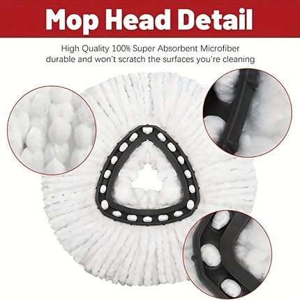 2/4/8/12pcs Superfine Fiber Mop Heads - 360° Rotating for Easy Cleaning, Effortless Wring Out