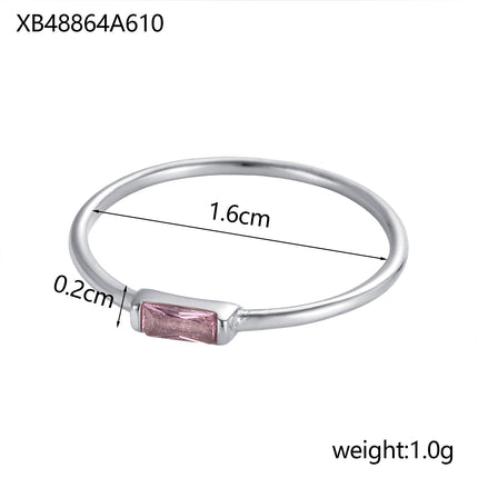 December Birthstone Ring With Cubic Zirconia In Stainless Steel