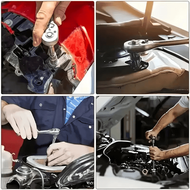 46pcs Automotive Mechanical Repair Tool Set Multifunctional with Socket, Wrench, and Ratchet,