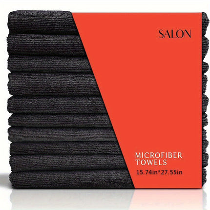 Ultra-Soft Microfiber Salon Towels (5/10/20/50pcs) (Black/White/Grey), 16x27 Inches, 400 GSM