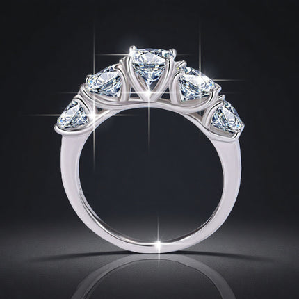 S925-stamped Lab-grown Moissanitezirconia Womens Eco-friendly Silver Ring