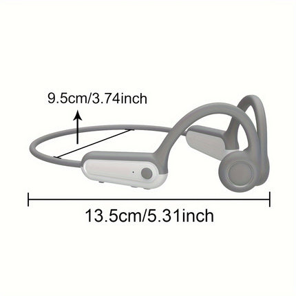 Wireless Bone Conduction Headphones - 15H Playtime, Sweatproof Sports Earbuds with Mic