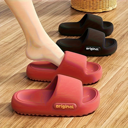 4 pcs set Men'S And Women'S Comfortable EVA Non-Slip Sandals - Featuring a Minimalist Striped Design