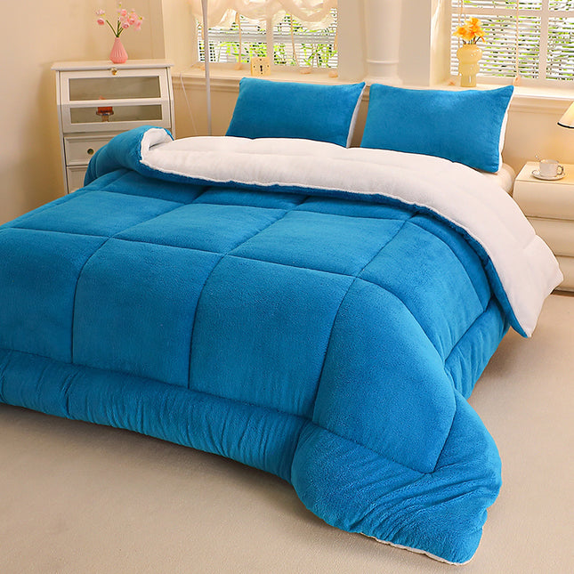 1pc Thickened Soft Plush Comforter - Warm and Comfortable Double-Sided Fleece Design Thick Quilt