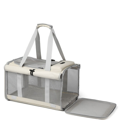 Large Roll-Up Cat Carrier for Outdoor Use, Portable, Breathable, Windproof