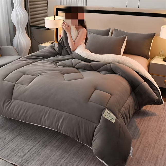 1pc Reversible Milk Fleece Sherpa Winter Comforter