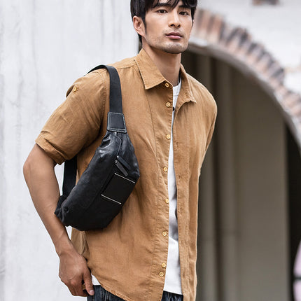 First Layer Cowhide Casual Messenger Bag Work Clothes One Shoulder