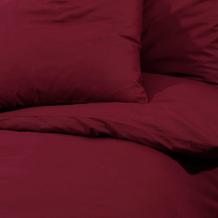 Luxury Deep Burgundy Quilt Cover Set - Soft Light -Friendly All-Season Bedding with Zipper Closure,