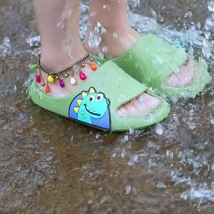 4 pcs Soft And Comfortable Cartoon Character Slippers for Kids Thick-Soled Casual Skate Shoes,