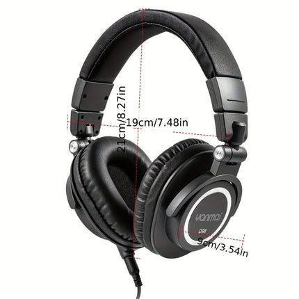 Professional DJ Monitoring Headphones On-Ear HiFi Stereo Wired Gaming Headset