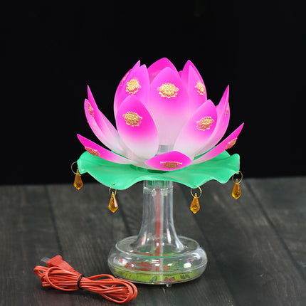 Plug-in Led Buddhist Hall Household Changming Water Seat Lotus Lamp