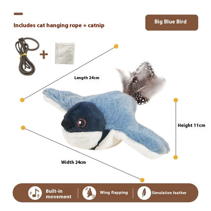 Cross-border Hot Cat Shaking Bird Simulation Bird Cat Toy Self-Hi Relieving Stuffy Electric Sound Sparrow Automatic Funny Cat