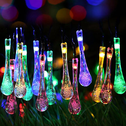 Water Drop Bubble Ball Lighting Chain Holiday Lights Decoration Christmas LED Solar Outdoor