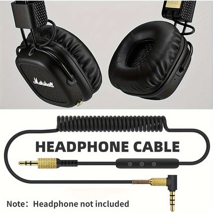 Headphones Cable For Marshall Majior II Monitor MID Earphones Replacement Spring Cable,