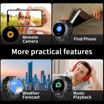 Men'S Smartwatch with 4.39cm AMOLED Touch Screen, Battery, IPX8, Wireless Calls, Music Playback