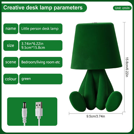 Colorful Cartoon Plush Doll Desk Lamp | Adjustable Three Light Colors, Touch Switch