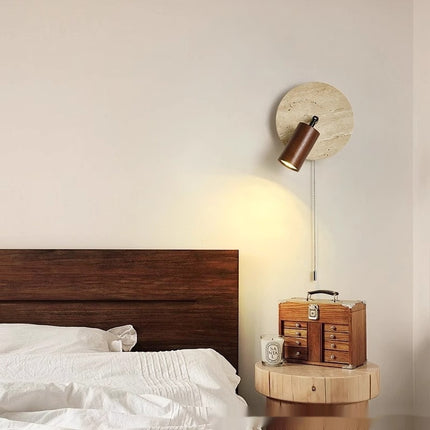 Study And Living Room Backdrop Wall Light In Walnut Wall Lamp