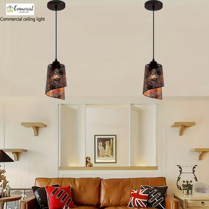 Modern Industrial Metal Ceiling Chandelier, Semi-Flush Mount Hanging