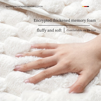 Memory Foam Bath Mat, Soft Long Hair Non-Slip Bathroom Rug, Machine Washable,