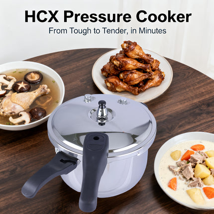 6L Pressure Cooker Overflow-Proof, Heavy-Duty Construction, Compatible with All Stovetops