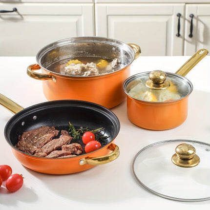 12 Pcs Stainless Steel Cookware Set, Pots And Pans Set Non Stick