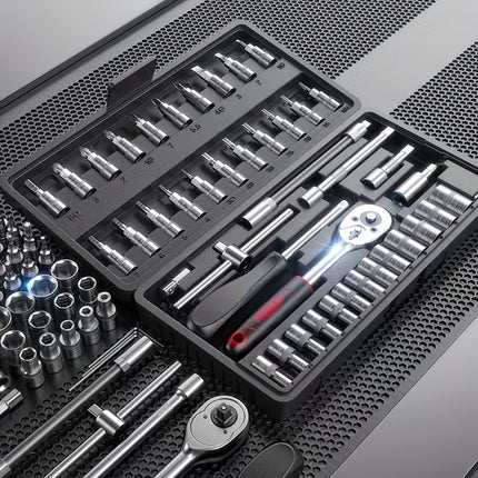 439pcs/46pcs Wrench Set, Household Wrench Socket Tool Kit with 1 Exquisite Storage Box,