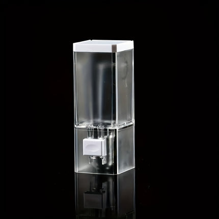 JUEMEL 1pc Home Transparent Wall-mounted Manual Soap Dispenser, Without Drilling and Power Supply