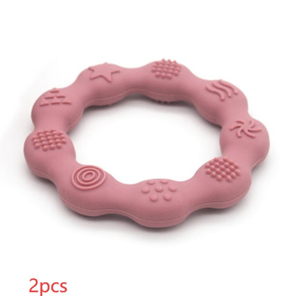 Full Three-dimensional Baby Silicone Teether Baby Molars Holding Round Teether