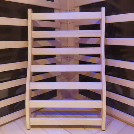 Hemlock wide flat grid sauna room backrest