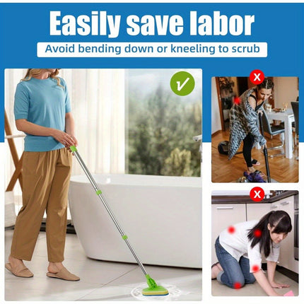 Cleaning Brush with Long Extendable Handle, Lightweight Detachable Shower Scrubber for Cleaning