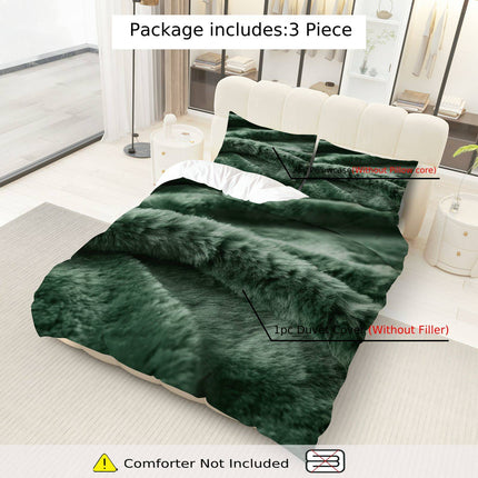 3pcs Luxury Elegant Modern Bedding Set - Soft Fluffy Duvet Cover & 2 Pillowcases