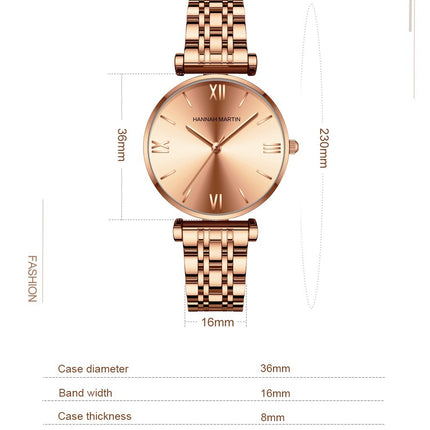 Women's Solid Stainless Steel Band Watch