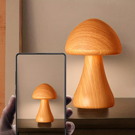Dimmable Mushroom Table Lamp with Touch Control, Smart Three-Color Mushroom Light