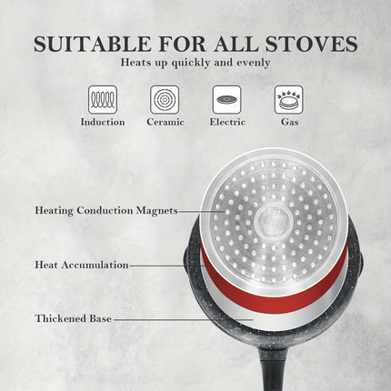 10 Pcs Pots and Pans Set Nonstick, Cast Aluminum Kitchen Cookware