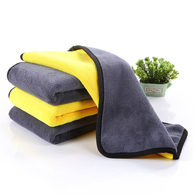Coral Fleece Car Cleaning Cloth Fiber Rag Thickened Absorbent Two-color Double-sided Car Towel