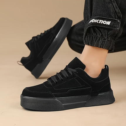 1pair Vintage Style Unisex Skateboard Sneakers - Casual Sports Low-Top Lace-Up Shoes with Faux Upper