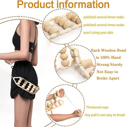 3pcs Wooden Anti-Cellulite Massage Tool Hand Roller