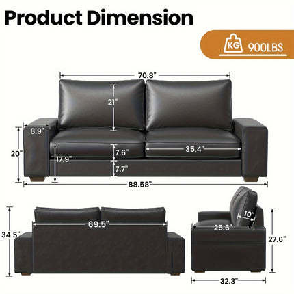 Sofa Elegance And Comfort - Modern Loveseat Sofa - Sleek And Smooth Surface with Wide Arm,