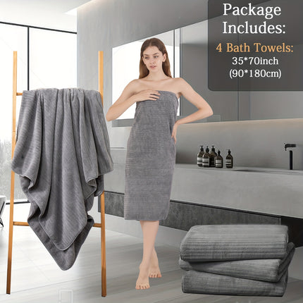 4 Pack Oversized Bath Towels Set, 35"x70" Extra Large Towel Microfiber